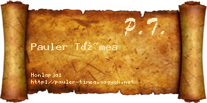 Pauler Tímea névjegykártya